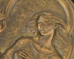 Cyránski (Cziránszki) Mária (1940-2018): Kismama.
Bronz falikép fa keretben. Jelzett, képcsarnok cí...