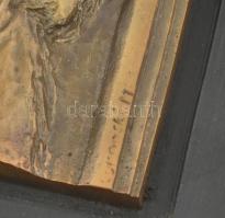 Cyránski (Cziránszki) Mária (1940-2018): Kismama.
Bronz falikép fa keretben. Jelzett, képcsarnok cí...