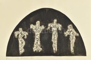 cca 1950-80 Varga Mátyás (1910-2002): díszlettervek gyűjteménye, össz kb. 13 db. Klf. technikák, pap...