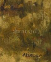 Mikola jelzéssel: Őszi táj. Olaj, vászon. Dekoratív fakeretben. 58,5x43 cm