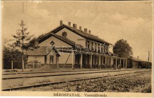 Sárospatak, vasútállomás. Padrah Sándor kiadása (vágott / cut)