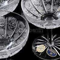 Bohemia kristály italos pohár szett. 6 darab. Jelzett, hibátlan, m: 11 cm