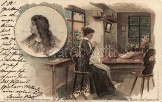 Oberammergau the actress Bertha Wolf, playing Magdalena in the Passion play litho (small tear)