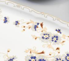 Zsolnay búzavirág mintás süteményes készlet. Kézzel festett, jelzett, hibátlan, hat személyes