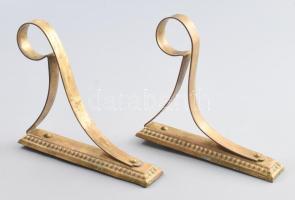 Antik karnistartó pár. Rézlemez, 15x13 cm