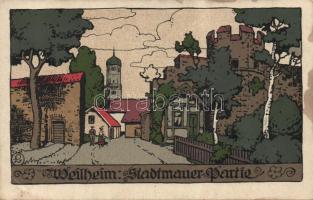 Weilheim town wall litho (EB)