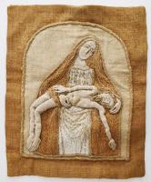 Würtzné Szentirmai Klára: Piéta. Textilkép, jelzés nélkül, 43x36 cm