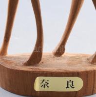Japán antilop szobor. Címkével jelzett, minimális kopottsággal, fa m: 41 cm