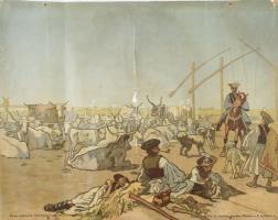 cca 1910 Népiskolai szemléltető képek két lapja, rajtuk Garay Ákos (1866-1952) festőművész munkái (X...