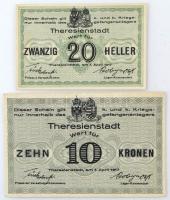 Ausztria / Theresienstadt hadifogolytábor 1917. 20h + 10 Kronen T:AU sarokhajlások / Austria / There...