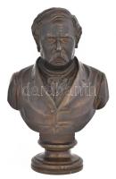 báró Vay Miklós (1828-1886): Deák Ferenc büszt. Bronz szobor,. Jelzett, Vay 1872. m: 35,5 cm