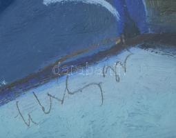 Székhelyi Edith (1953-): Apámról. Olaj, ceruza, farost. Jelezve jobbra lent. 19,5x24 cm. Üvegezett f...