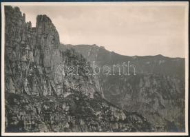 cca 1910 Brassó környéki hegyek, Erdélyi Mór (1866-1934) felvétele, hátulján feliratozva, 11,5×16 cm / Brasov (Kronstadt), mountains, vintage photo by Mór Erdélyi, 16×11,5 cm