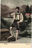 Tirol, Goasbua / Tyrolean folklore. Verlag Ernst Schmid, Innsbruck (glue marks)