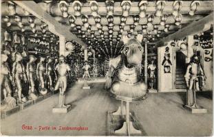 1908 Graz (Steiermark), Partie im Landeszeughaus / state armory, interior (EK)