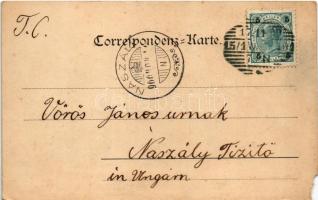 1900 Wien, Vienna, Bécs; Mariahilferstraße / street view, horse-drawn tram with Cacao Suchard advert...