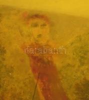 Kárpáti Tamás (1949-): Kezdet (1970-es vagy 80-as évek). Olaj, vászon, hátoldalán jelzett és töredék...