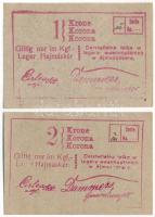 Hajmáskér / Hadifogolytábor 1914. 1K + 2K, 1. kiadás T:AU / Hungary / Hajmáskér / POW Camp 1914. 1 Korona + 2 Korona, 1st issue C:AU  Adamo HHH-1.1,HHH-1.2