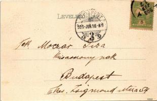 1903 Vinga, Piac tér, templom, Szentháromság szobor / square, church, monument