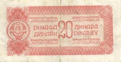 Jugoszlávia 1944. 20D T:II/III