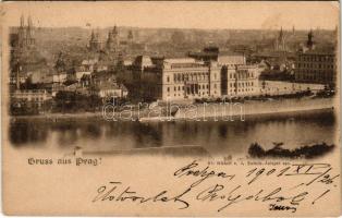 1901 Praha, Prag, Prague; Die Altstadt v. d. Rudolfs-Anlagen aus / old town (EK)