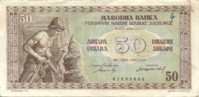 Jugoszlávia 1946. 50D I.kiadás T:II-