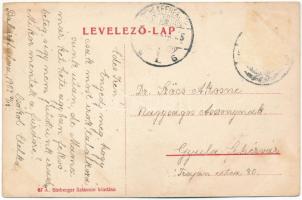 1907 Balázsfalva, Blasendorf, Blaj; vasútállomás vonattal, utcaképek, templom, Sinberger Salamon üzl...