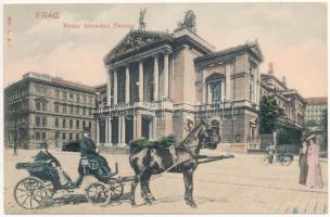 Praha, Prag, Prague; Neues deutsches Theater / new German theater, horse-drawn carriage. L. &amp; P. 1691.