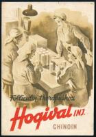 1951 A Chinoin gyógyszergyár Hogival injekció és tabletta szocreál reklámnyomtatványa, postán feladva, jó állapotban, 17×12 cm