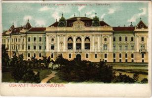 Rimaszombat, Rimavská Sobota; Gömör-Kishont vármegye új székháza / Gemer-Malohont County Hall (vágott / cut)