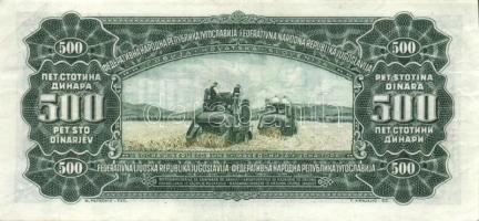 Jugoszlávia 1955. 100D, 500D T:II+ Csak egyszer hajtva! + 1981.11.4. 1000D T:I