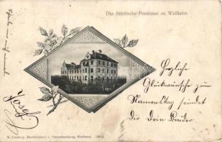 Weilheim in Oberbayern, Das Städtische Pensionat zu Weilheim / hotel, floral. K. Limberg