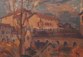 Vitéz Darvassy István (1888-1960): Vonuló első világháborús katonák, 1917. Olaj, karton, jelezve job...