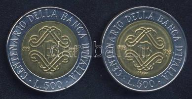 Olaszország 1993. 500L "Banca D Italia centenáriuma" tévveret "1893"-ból hiányzi...
