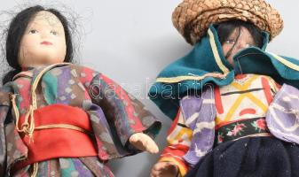 6 darab porcelánfejű baba, m: 21-23 cm