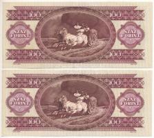 1993. 100Ft (2x) sorszámkövetők "B 329 080762 - B 329 080763" T:XF Adamo F38