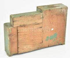 Antik fa bababútor, közepes állapotban, 20,5x31 cm