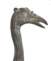 Teknősön álló darumadár szobor pár. cca 1900, Távol-Kelet, bronz, jelzés nélkül, m: 39 cm