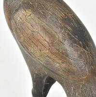 Teknősön álló darumadár szobor pár. cca 1900, Távol-Kelet, bronz, jelzés nélkül, m: 39 cm