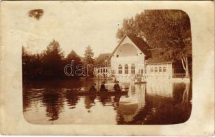 1914 Losonc, Lucenec; Csónakázó tér és tó / lake. photo (fl)