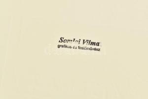 Somlai Vilma (1938-2007): Párhuzamok (cím nélkül). Dombornyomás, papír. Hátoldalán pecséttel jelzett...
