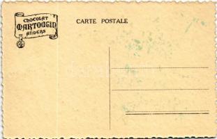 Győr, Igazságügyi palota. Hátoldalon Chocolat Martougin Anvers belga csokoládé reklám a hátoldalon