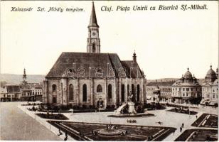 Kolozsvár, Cluj; Szt. Mihály templom, Haraszthy Jenő üzlete / church, shops (EK)