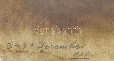 Szemlér Mihály (1833-1904): Férfi portré, 1852 Olaj, papír. Hátoldalán jelzett. Balra lent datált. S...