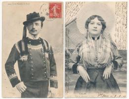 60 db RÉGI francia népviseletes képeslap szép állapotban / 60 pre-1945 French folklore postcards in ...