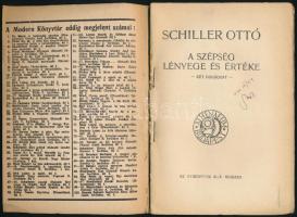 Schiller Ottó: 

Bevezetés a biológiai esztétikába. Modern Könyvtár 143-149. Bp.,[1912],Athenaeum,...