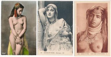 70 db főleg RÉGI afrikai képeslap, köztük meztelen nős folklór lappal / 70 mostly pre-1945 African p...