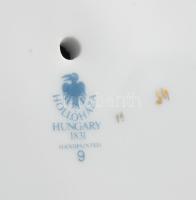 Hollóházi nagyváza. Kobalték alapon rokályos díszítésekkel, aranykontúrozással. Jelzett, hibátlan, m...