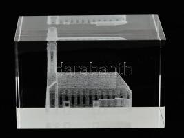 Lézergravírozott asztaldísz. Hibátlan, dobozában, 8x5x5 cm