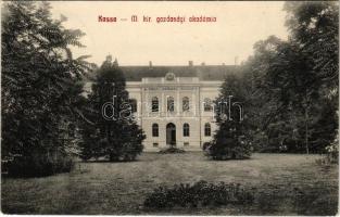 1912 Kassa, Kosice; M. kir. gazdasági akadémia. Varga Bertalan kiadása / economic academy (EK)